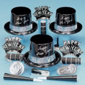 Silver Fantasy Happy New Year Party Kit for 50 