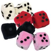 FUZZY DICE 3'' ASSORTED COLORS