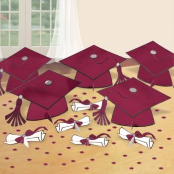 Maroon Graduation Party Table Decorating Kit | Windy City Novelties